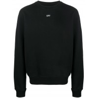 OFF-WHITE Slim Fit Stencil Crewneck Sweatshirt Black/White