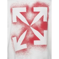 OFF-WHITE Slim Fit Stencil Crewneck Sweatshirt White/Red