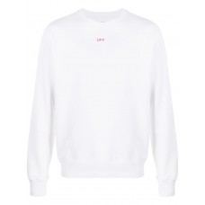 OFF-WHITE Slim Fit Stencil Crewneck Sweatshirt White/Red