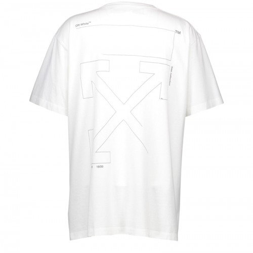 OFF-WHITE Slim Fit Unfinished T-Shirt White/Silver OFF-WHITE Slim Fit Unfinished T-Shirt White/Silver