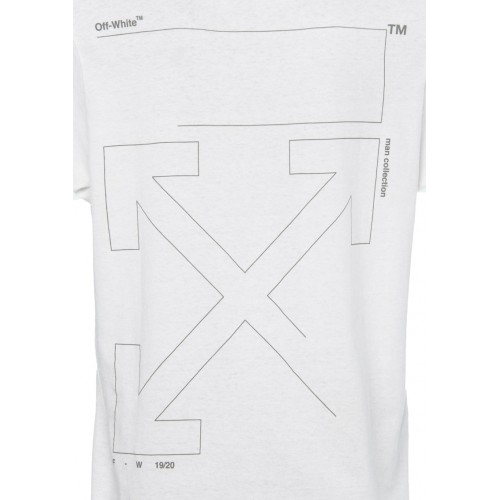 OFF-WHITE Slim Fit Unfinished T-Shirt White/Silver OFF-WHITE Slim Fit Unfinished T-Shirt White/Silver