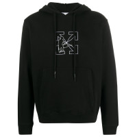 OFF-WHITE Slim Fit Workers Hoodie Hoodie Black/White