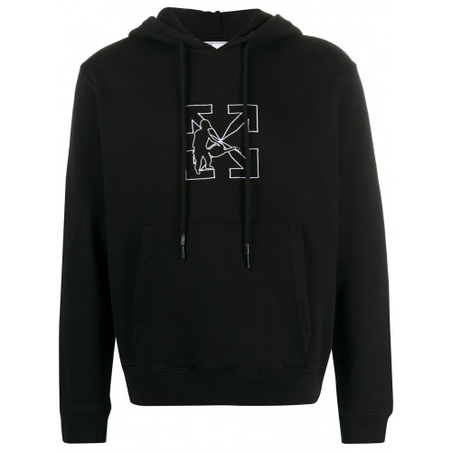 Оригинальный шмот OFF-WHITE Slim Fit Workers Hoodie Hoodie Black/White