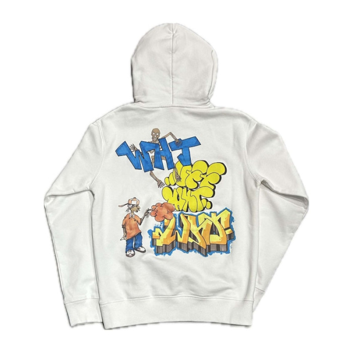 Off-White Spray Graffiti Pupp Slim Hoodie WhiteMulticolor Off-White Spray Graffiti Pupp Slim Hoodie WhiteMulticolor
