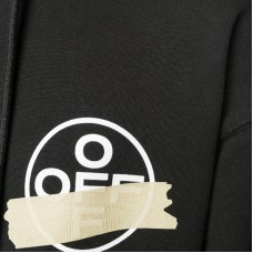 OFF-WHITE Tape Diag Arrows Hoodie Black/Beige