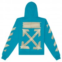 OFF-WHITE Tape Diag Arrows Hoodie Petrol Blue/Beige