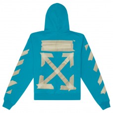 OFF-WHITE Tape Diag Arrows Hoodie Petrol Blue/Beige