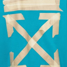 OFF-WHITE Tape Diag Arrows Hoodie Petrol Blue/Beige