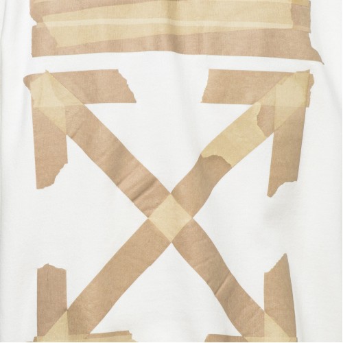 Оригинальный шмот OFF-WHITE Tape Diag Arrows Hoodie White/Beige