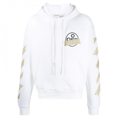 Оригинальный шмот OFF-WHITE Tape Diag Arrows Hoodie White/Beige