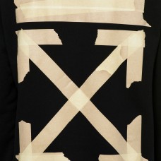 OFF-WHITE Tape Diag Arrows Sweatshirt Black/Beige