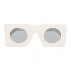 OFF-WHITE The Pantheon Square Frame Sunglasses Bone White