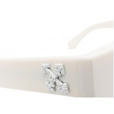 OFF-WHITE The Pantheon Square Frame Sunglasses Bone White