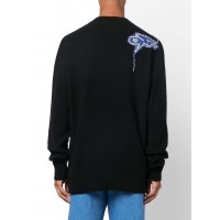 OFF-WHITE Thund ARR Chunky Knit Crewneck Black Peacock