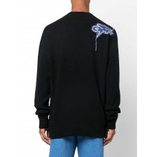 OFF-WHITE Thund ARR Chunky Knit Crewneck Black Peacock