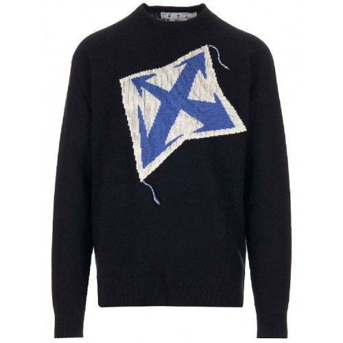 OFF-WHITE Thund ARR Chunky Knit Crewneck Black Peacock