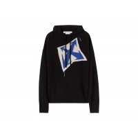OFF-WHITE Thund Arr Chunky Knit Hoodie Black/Blue/White
