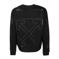 OFF-WHITE Unfinished Diag Sweatshirt Black/Silver