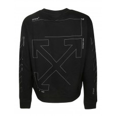 OFF-WHITE Unfinished Diag Sweatshirt Black/Silver