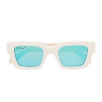 OFF-WHITE Virgil Rectangle Frame Sunglasses White/Black/Blue (OERI022S22PLA0010140)