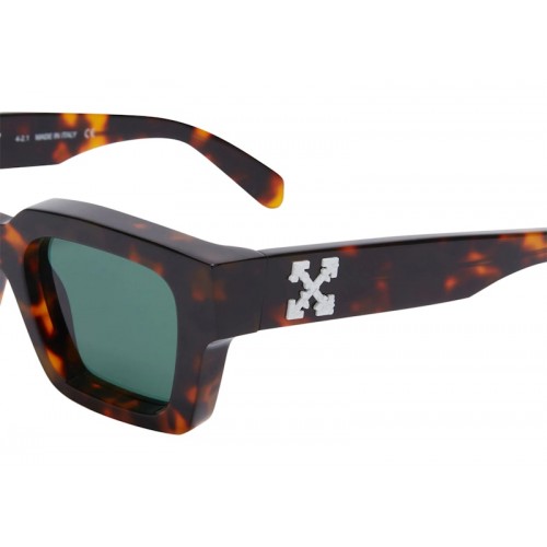 OFF-WHITE Virgil Square Frame Sunglasses Brown Turtleshell/Havana Green