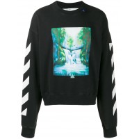 OFF-WHITE Waterfall Diagonal OS Crewneck Black