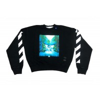 OFF-WHITE Waterfall Diagonal OS Crewneck Black