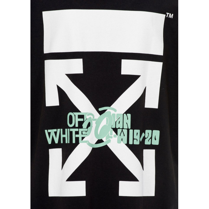 Off-White Waterfall Short Sleeve Over Tee Black  Multicolor