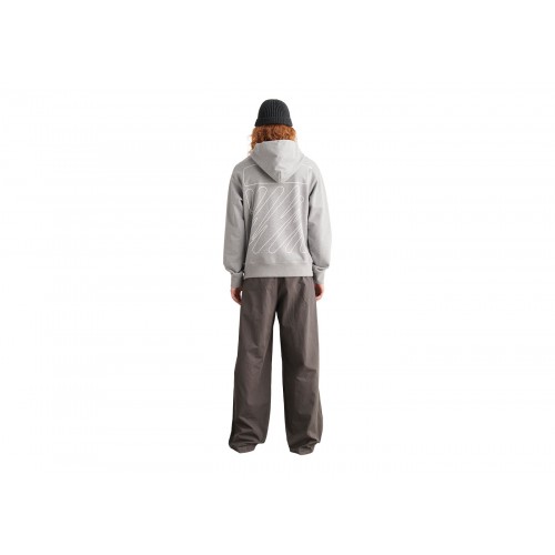 Оригинальный шмот OFF-WHITE Wave Diagonals Slim Hoodie Grey/White - 70см