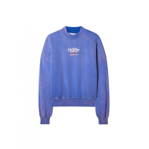 OFF-WHITE Wave Off Boxy Crewneck Purple/White