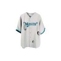 OFF-WHITE x MLB Miami Marlins Cut-Out Shirt Gray