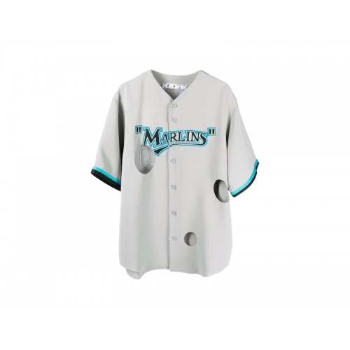 OFF-WHITE x MLB Miami Marlins Cut-Out Shirt Gray