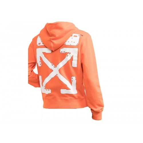 OFF-WHITE x Teenage Engineering Logo Patch Cotton Hoodie Orange