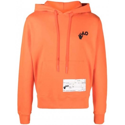 OFF-WHITE x Teenage Engineering Logo Patch Cotton Hoodie Orange