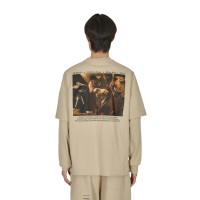 OFF-WHITE Caravag Arrow Logo Double Sleeve Longsleeve Beige