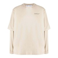 OFF-WHITE Caravag Arrow Logo Double Sleeve Longsleeve Beige