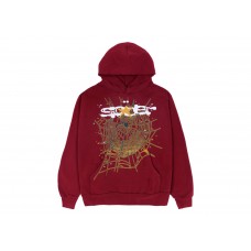 Sp5der Logo Hoodie Maroon