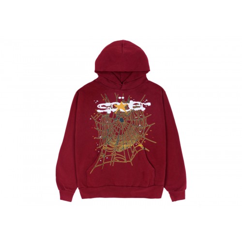 Оригинальный шмот Sp5der Logo Hoodie Maroon - 70см