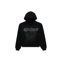 Sp5der Rhinestone Punk V2 Hoodie Black
