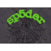 Sp5der Wait Web Hoodie Slate Grey