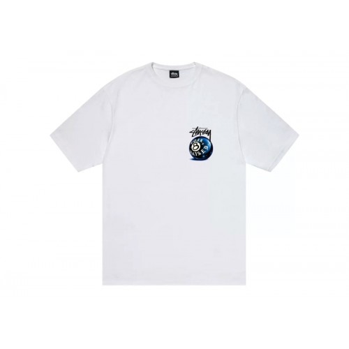 Stussy Born X Raised 8 Ball Tee White Stussy Born X Raised 8 Ball Tee White
