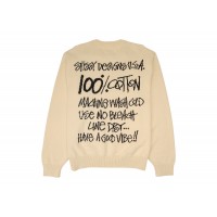 Stussy Care Label Sweater Natural