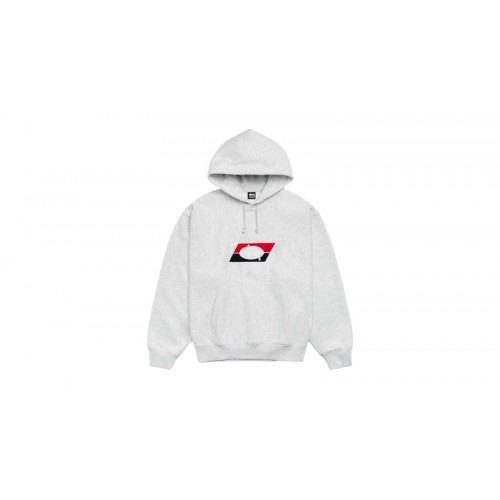 Stussy Double Stripe Embroidered Hoodie Ash Heather