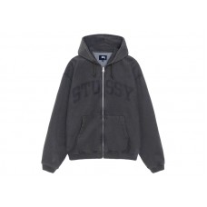 Stussy Faded Graphic Zip Hoodie Washed Black