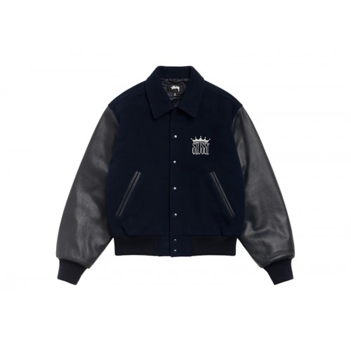 Stussy King Varsity Jacket Navy