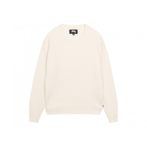 Stussy Waffle Knit Cashmere Crew Natural