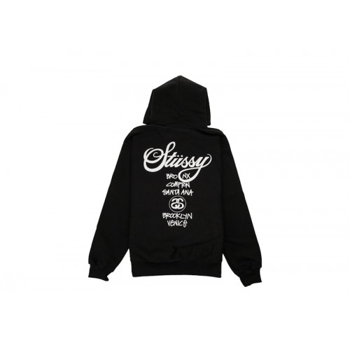 Stussy World Tour Hoodie Black