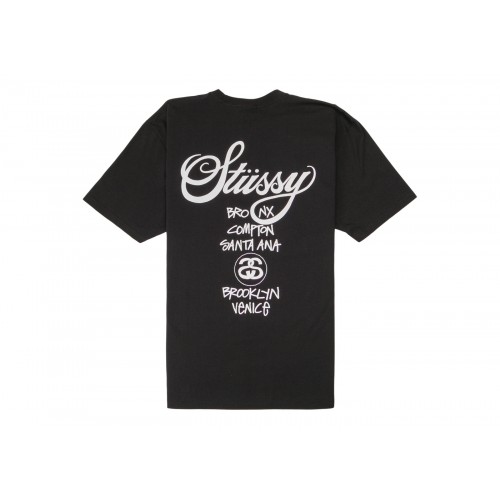 Оригинальный шмот Stussy World Tour T-shirt Black - 70см