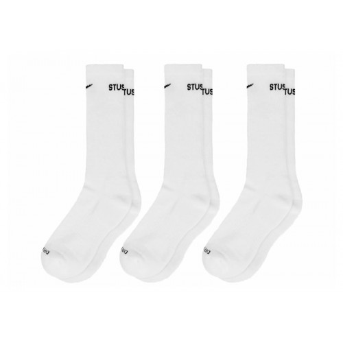 Stussy x Nike Dri-FIT Crew Socks (3 Pack) White