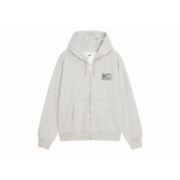 Stussy x Nike Fleece Zip Hoodie (SS24) Grey Heather